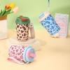 Leopard Print Thermal Water Bottle 450ml Drinking Straw Cup Vacuum Flask  Sports Activities