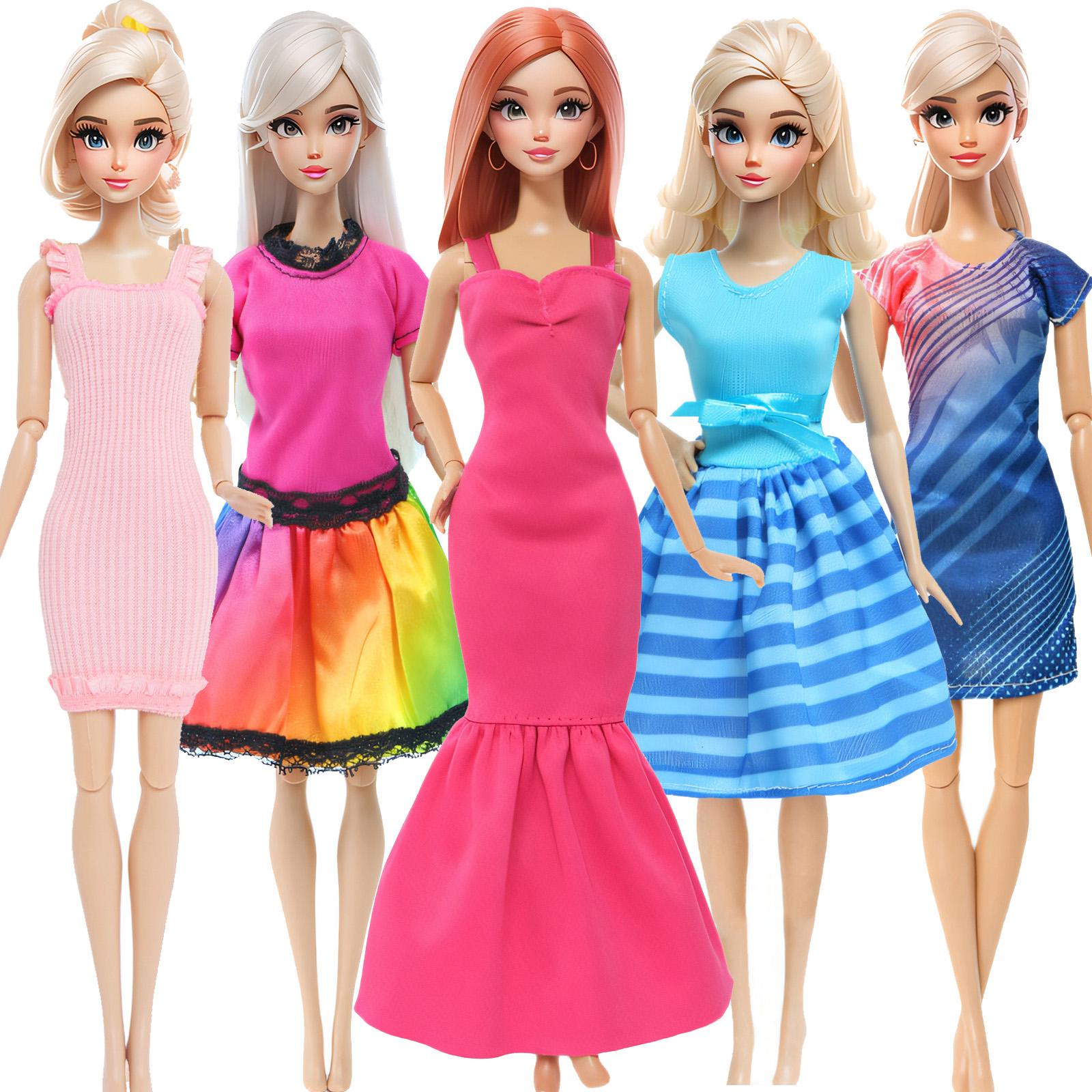 

5x кукольных повседневных нарядов, праздничная одежда, юбки для 1/6 куклы 11,5 дюймов, прекрасный подарочный набор для девочки, игрушка (НЕТ КУКЛ)