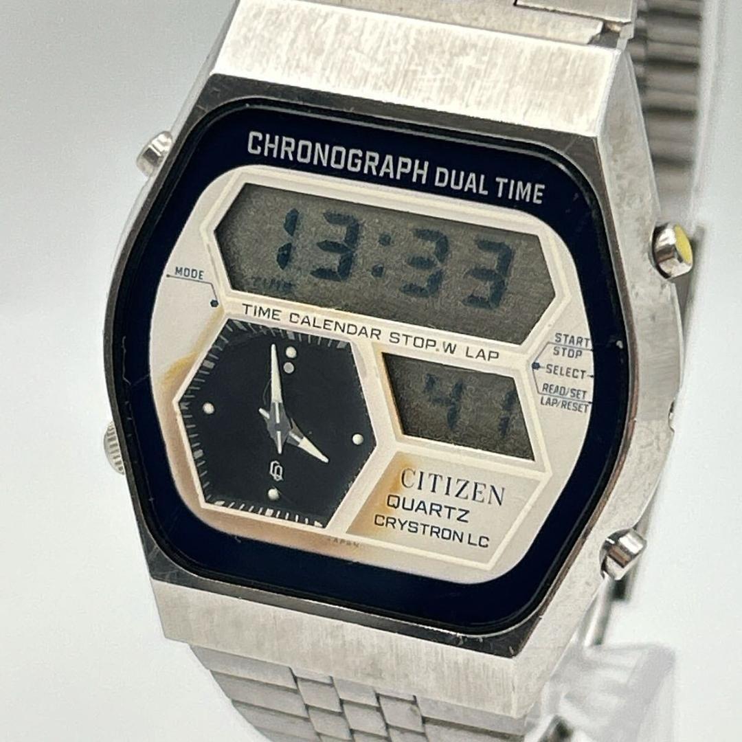 Used New battery operation CITIZEN Citizen Crystron Digital Analyzer Digital Y2K Men s Vintage