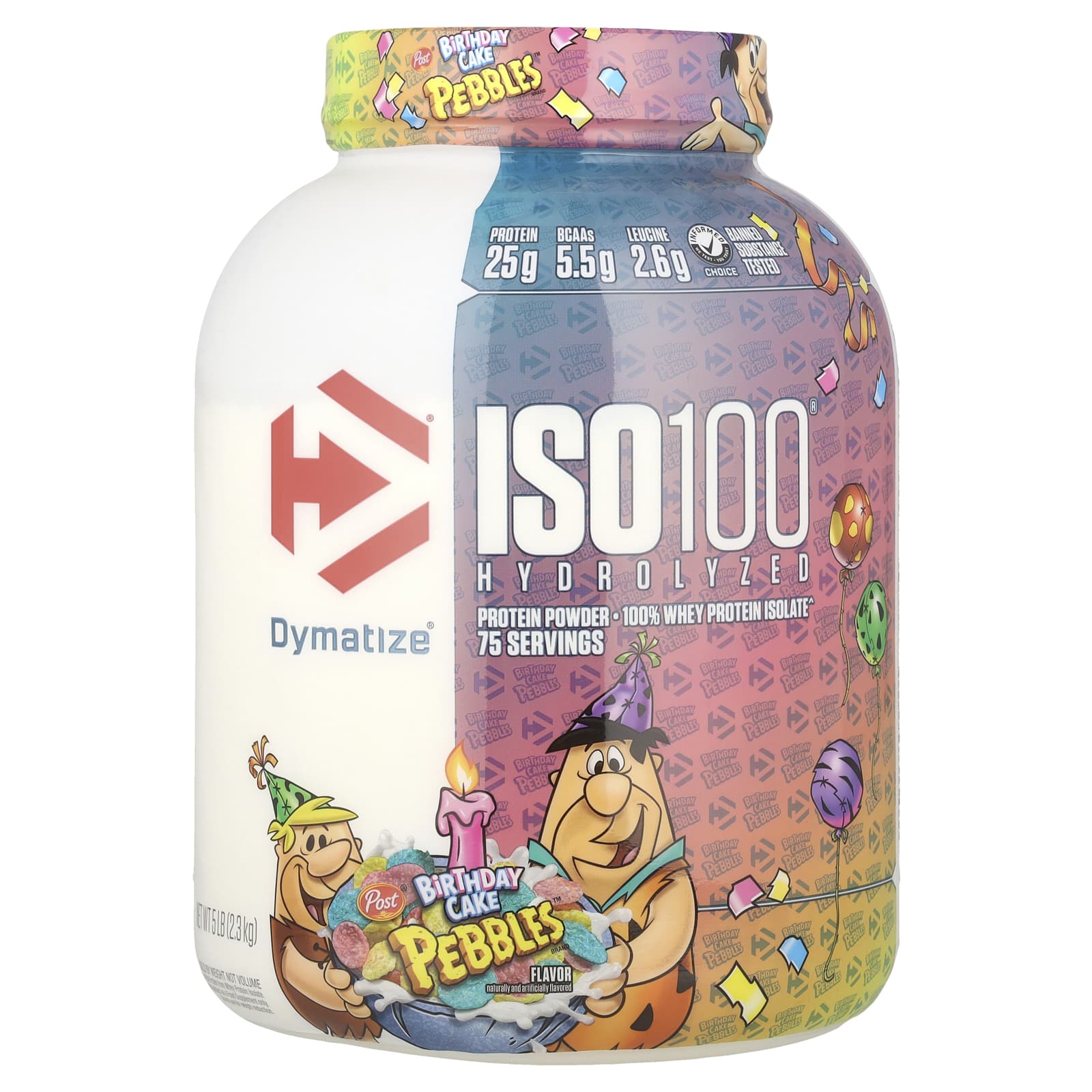 

Hydrolyzed Iso100, 100% Whey Protein Isolate, Birthday Cake Pebbles, 2.3Kg(5Lbs)