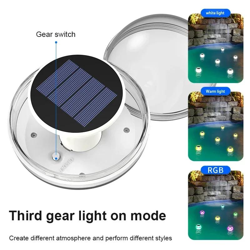 Solar Floating Pool Light Waterproof LED Solar Glow Ball Lamp 3 Lighting Modes Pools Pond Fountain Garden Party Home Decoration