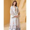 Cross-Border New Middle East Women clothes Robe Rope Embroidery Dubai Travel Leisure White Plus size dresses Long Dress