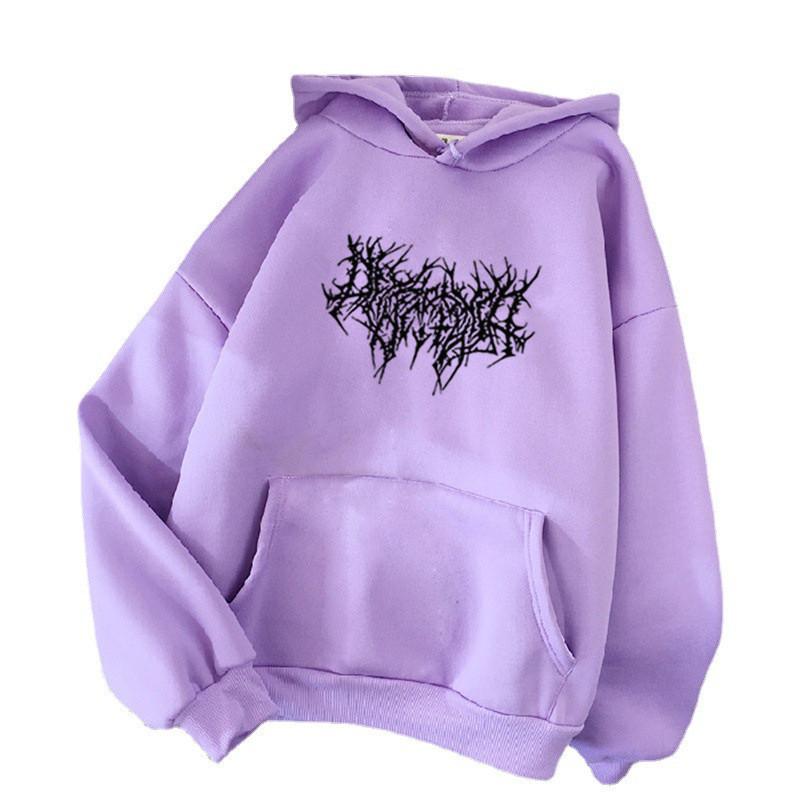 Hoodie Sweatshirt For Women With Print Pattern And Vneck In Casual Style
