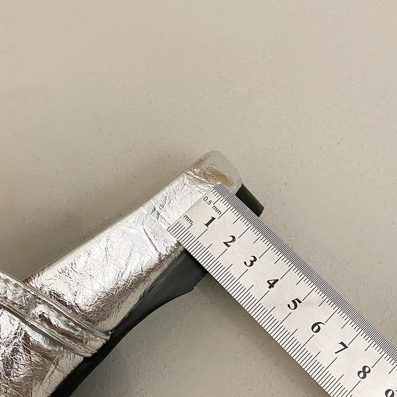 Rhinestone one-word buckle with bow half-drag single shoes women's summer new versatile square head comfortable soft bottom bag head