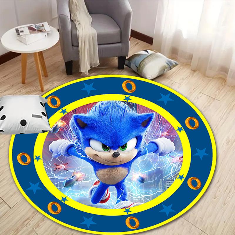 Sonic Adventure Printed Chair Rug for Home Office Use, Living Room Kitchen Game Room Round Carpet