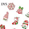 Handmade Wooden Ornaments for Holidays 12/24/36 Pcs Christmas Set, Red Green Striped Candy Cane Tree Country Style Decorations, Xmas Hanging
