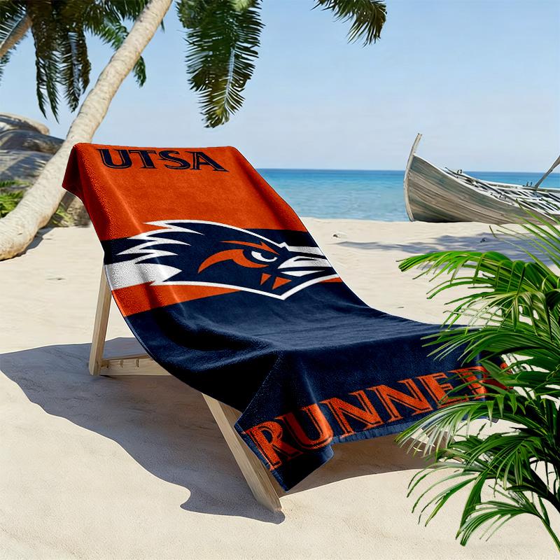 UTSA Roadrunners Print Beach Towel, Large Soft Quick Dry Towel for Beach Camping Swimming