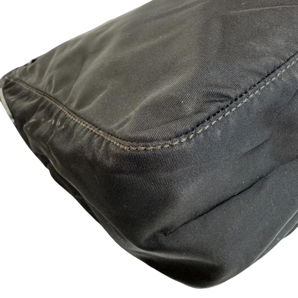 PRADA Triangle With logo Nylon Shoulder Bag black Nylon Used