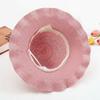 Solid Color Weave Bucket Hat Lace Bow Beach Sun Hat Casual Wide Brim Knitted Hat  Girls