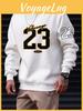 Brev 23 USA Kunst Design Mand Tøj Street Style Fleece Sweatshirts Efterår Afslappede Hættetrøjer Moderigtige Rundhalsede Pullovere