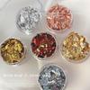 6 Gläser Nagelflocken Goldfolienpapier Set Gold Silber Unregelmäßige Pailletten Nagelkunst Pailletten Dekorationen Glitzer Aufkleber Für Maniküre