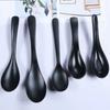 Diamine Long Handle Soup Spoon Black Imitation Porcelain Cutlery Short Handle Food Grade Plastic Spoon Korean Food Spoon
