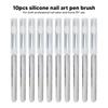 10pcs Uniform Application Effect Reusable Silicone Nail Brush  Also For Lipstick And Eye Makeup Use