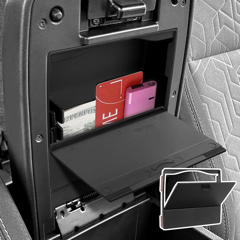 YOJOJOCO Center Console Organizer Compatible With Hyundai -2025 2026 Elantra Accessories (NOT Fit Manual Hand Break Models) Black ABS Plastic