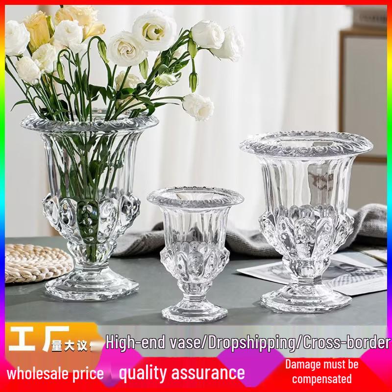 Hochwertige transparente Glasvase für elegante Heimdekoration und frische Blumenarrangements