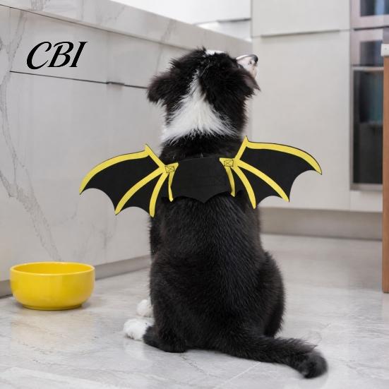 Cute Cat Bat Costume Halloween Pet Wings, Costume, Skeleton Wings Creative Dog Suit with Bells, Festive Apparel for Cats Dogs Cosplay Party