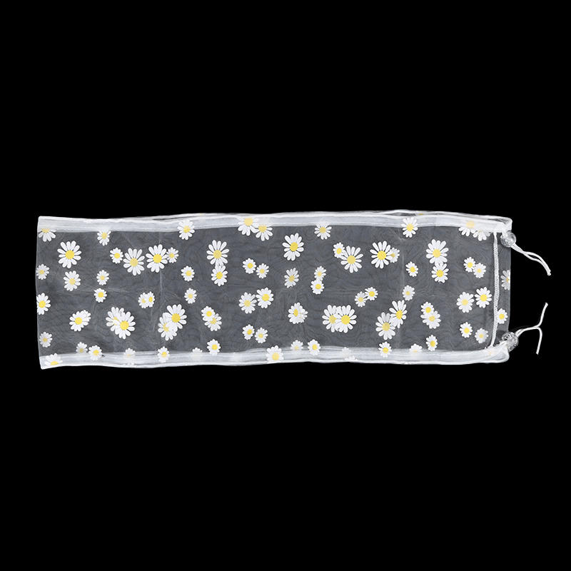 Universal Indoor/Outdoor Bird Cage Seed Catcher Stretchy Adjustable Soft Daisy Pattern Mesh Net Seed Guard for Round Square Cages