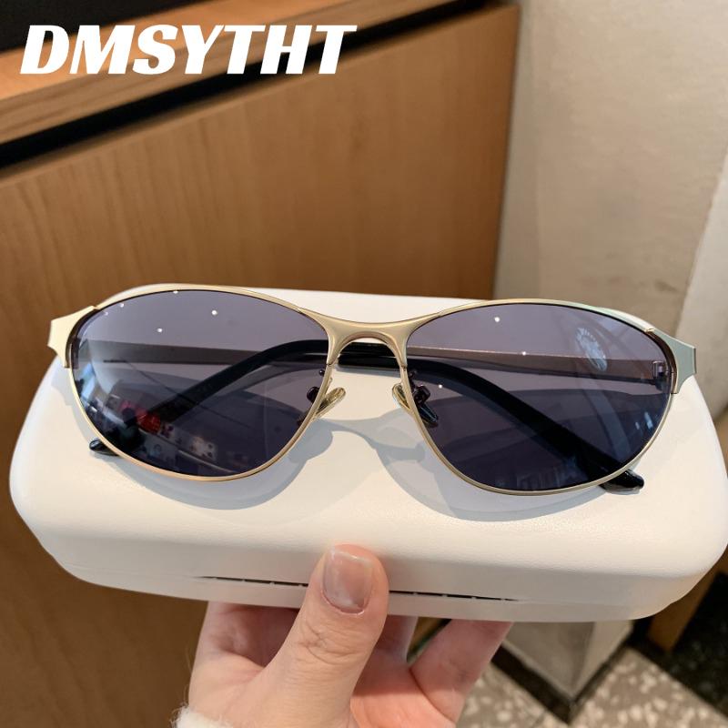 Trendy Small Frame Cat Eye Sunglasses Y2K Street Style Sunglasses Outdoor Men Women Fashion Outdoor Glasses Full Frame Silver Frame Light Blue Goggle