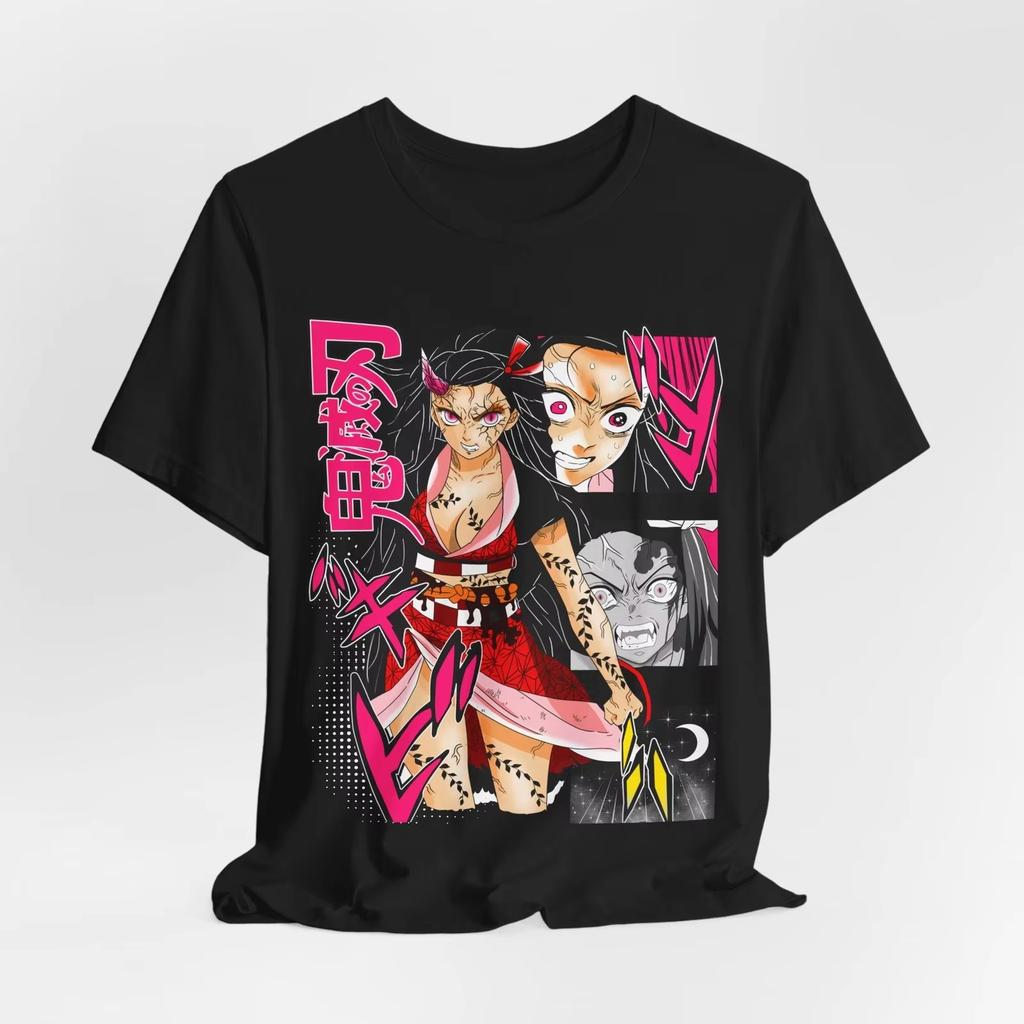 Tineko Dämonenverwandlung T-Shirt Ein Japanisches Anime Muster T-Shirt für Sommer Outdoor Tägliche Kleidung