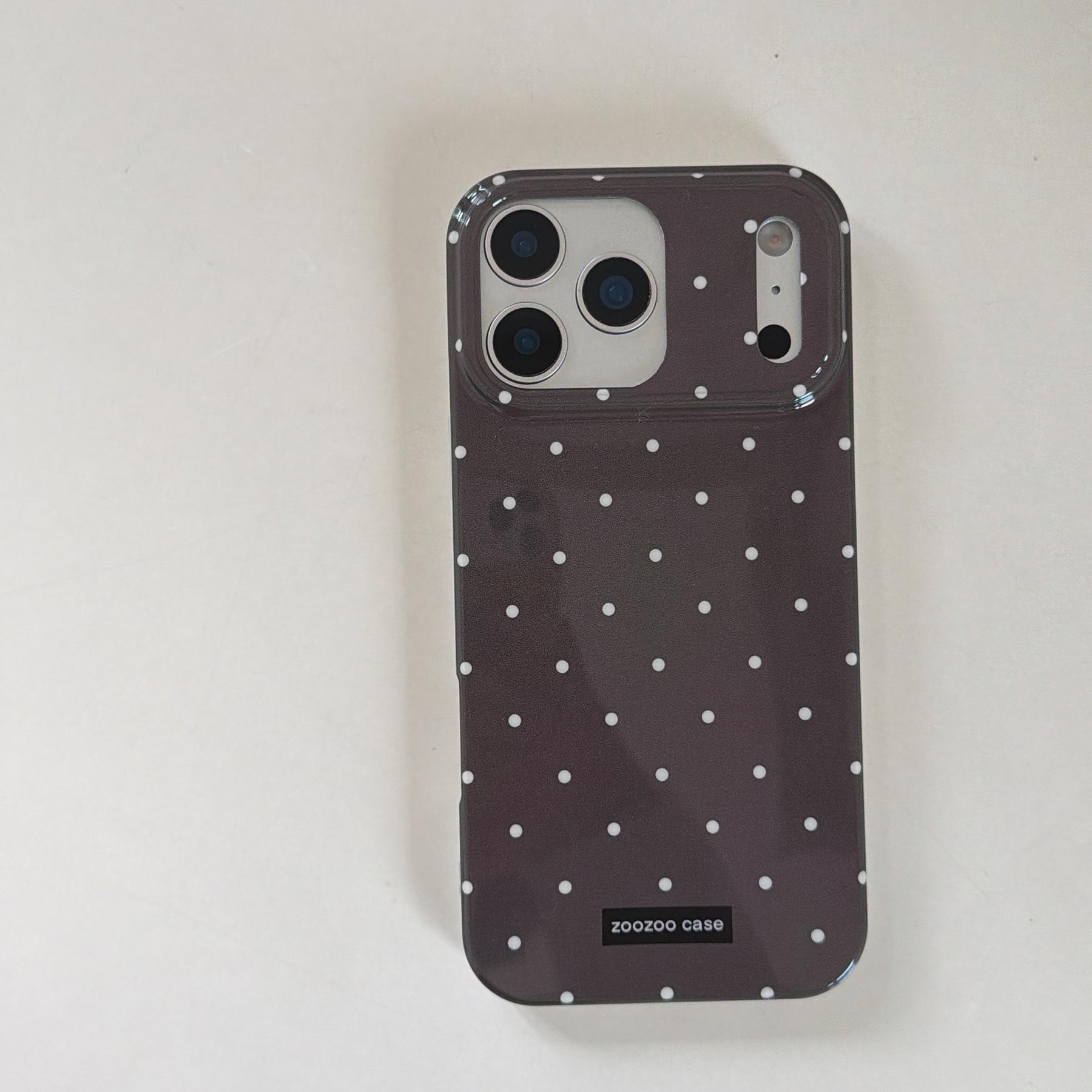 Мягкий чехол в горошек для iPhone 16 Pro/17 Pro Max iPhone 15 Pro