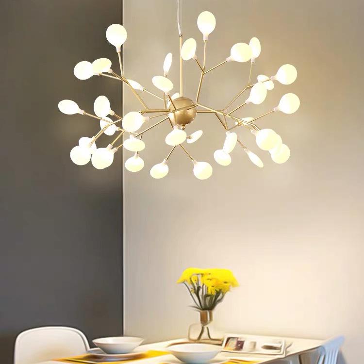 Firefly Branch Nordic Chandelier: Modern Minimalist Lighting for Living Rooms, Restaurants, and Bedrooms