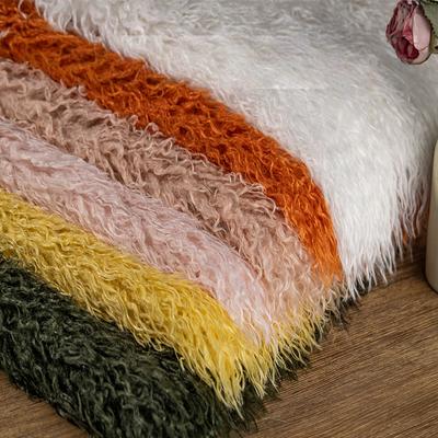 Tissu en Peluche Imitation Laine de Mouton de Haute Qualité, Tissu Polaire Laine d'Agneau Bouclée, Tissu pour Vêtements DIY, Manteau de Poupée, Tapis de Comptoir d'Exposition, 6cm