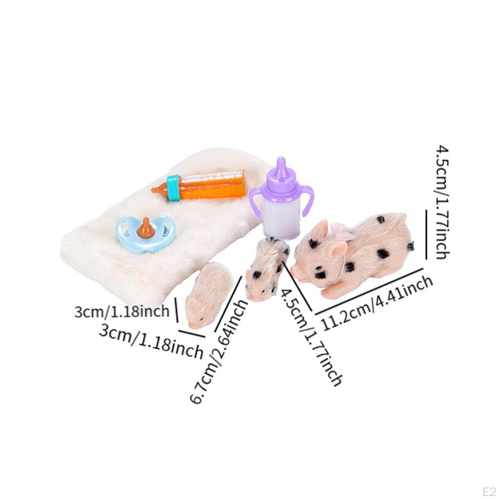 -Pig Set, Pig Toy Miniature Mini Piggy for Boys And Girls