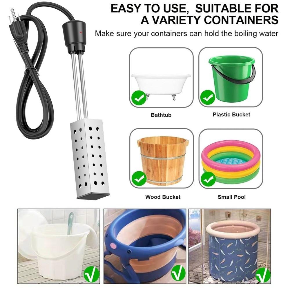 2500W Heating Immersion Heater Boiler 220V Rapid Heating Rod Hot Water Pool Heater  Water Heating