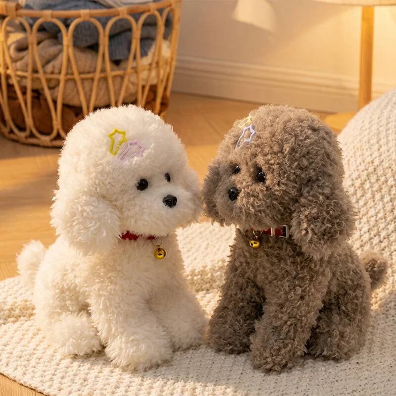 Soft Stuffed Animal Pet Dog 30/35/40cm Medusa Sitting Posture Teddy Dog Plush Toy Simulated Curly Teddy Dog Kid Birthday Gift