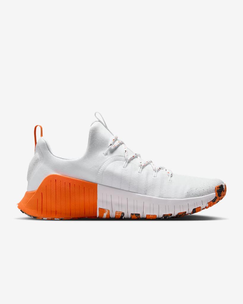 FJ7127-106 Nike Free Metcon 6 Workout Shoes White Safety Orange Black (Men's)