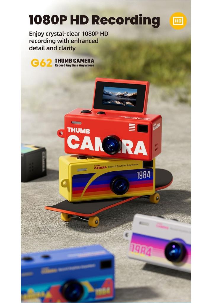 G62 Portable HD Flip Screen Camera: Thumb-Sized, Backpack Pendant for Students & Parties