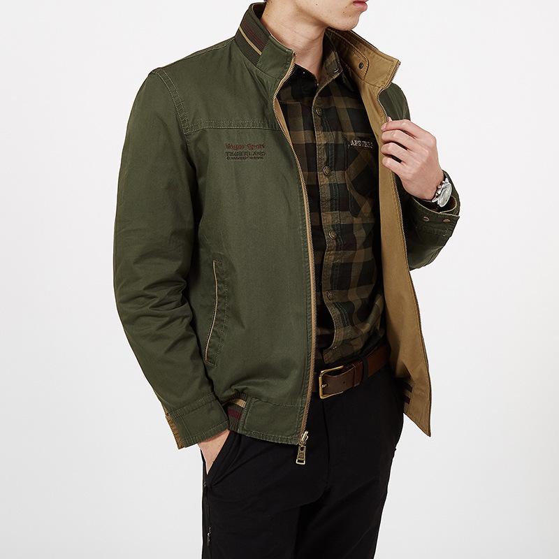 8571 Men's Reversible Double-Sided Outdoor Casual Jacket, 95% Cotton, Top Brand.