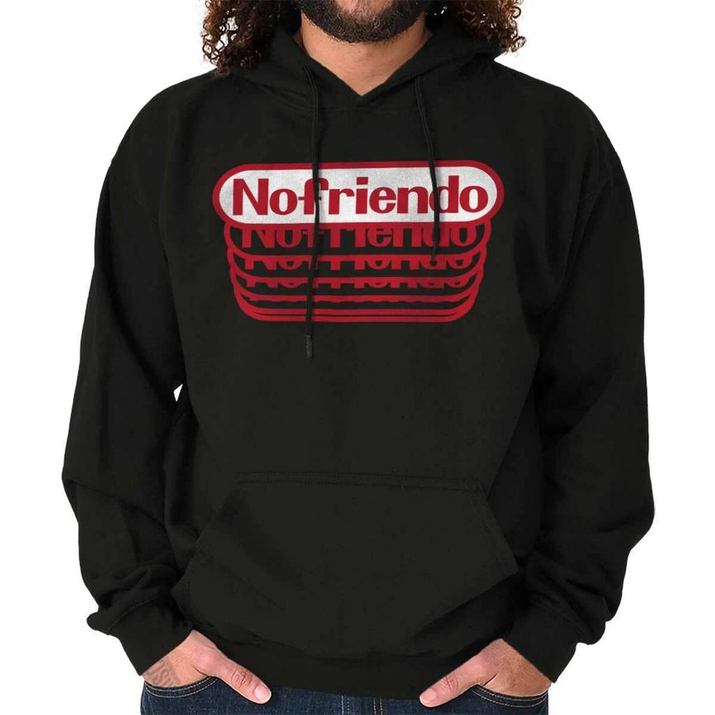 Funny Introverted Gamer Geek No Friendo Hoodie Hooded Sweatshirt Men Women