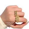 Beehive Jewel Brooch, Antique, 18K Gold Plated, Curved Brushed Pearl Ring, Combination