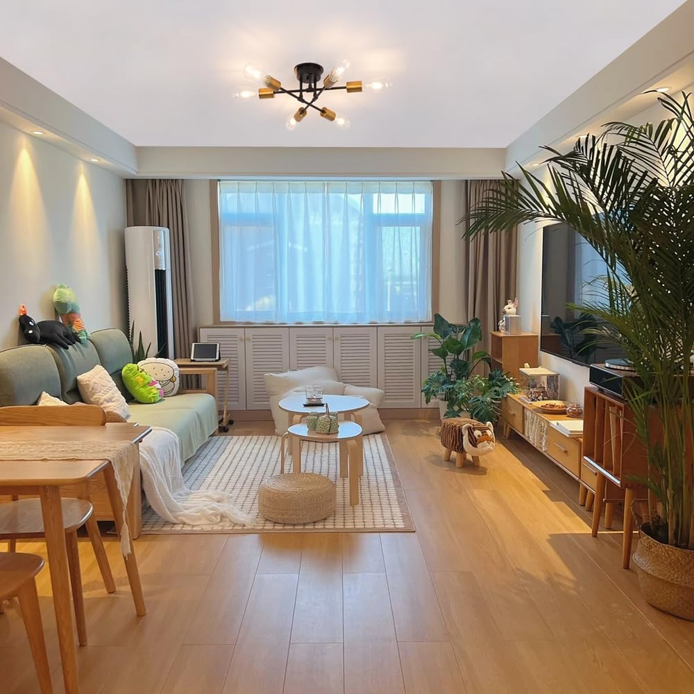 6-Light Pendant Light, Nordic, Modern Industrial, Antique, Retro, Ceiling Lighting, Hanging Bulb, Stylish, Dining Room Lighting, Living Room