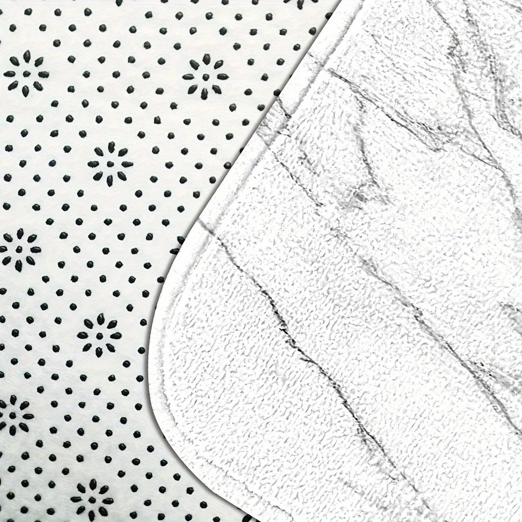Luxuriöse Küchenmatte aus weißem Marmor, weich, verdickt, wasserdicht, rutschfest, ölbeständig, Läufer