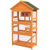 Holz Vogelkäfig Papageienkäfig Spielbereich Wasserdichtes Asphalt Dach 92 x 52 x 171 cm Orange