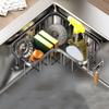 Carbon Steel Sink Drain Rack Wall Mounted Sponge Storage Basket Triangular Drainage Rack  for Home