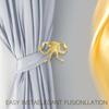 2 Pcs Golden Bow Curtain Tiebacks, Bow Curtain Holdbacks Wall Mounted, Suitable for Curtains and Bow Room Decoration