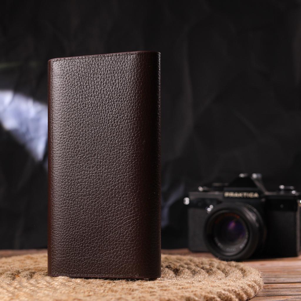 Вместительный Женский кошелек из натуральной кожи CANPELLINI Wallet 21660 Коричневый