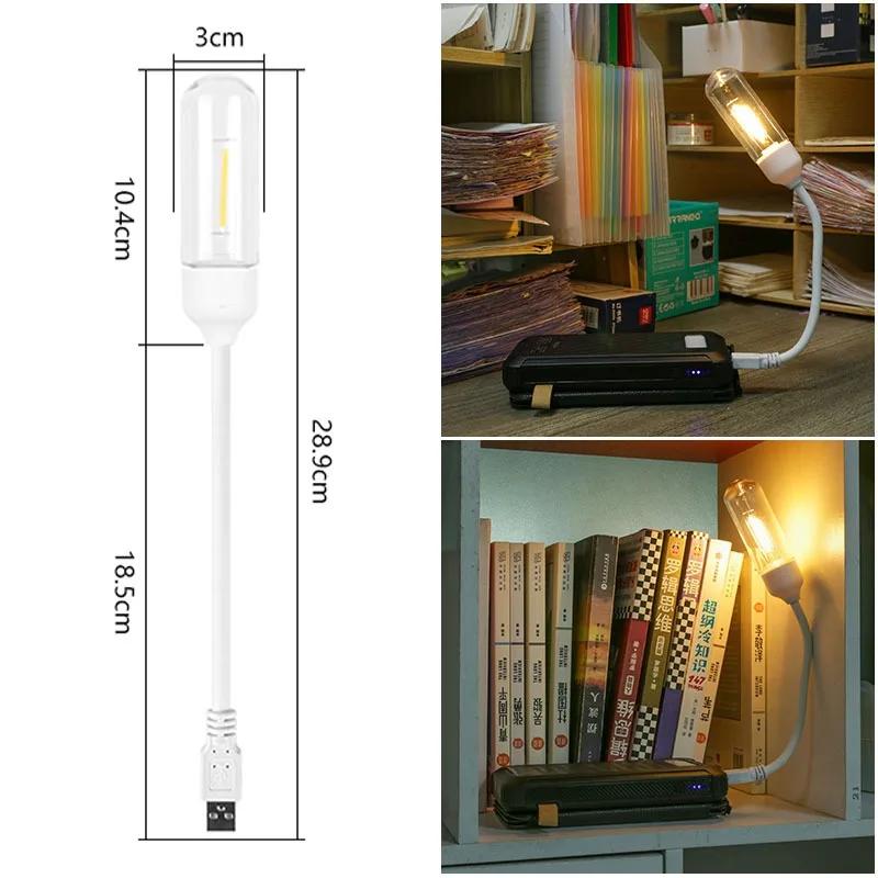

Светодиодный ночник USB вольфрамовая нить энергосберегающий светильник для ноутбука прикроватный светильник для комнаты в общежитии энергосберегающий портативный ночник