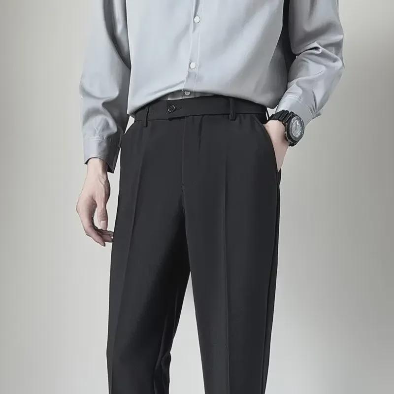 Herre Slim Fit Nine-Point Dressbukser: Forretnings-, formell- og fritidsklær for vår og sommer.