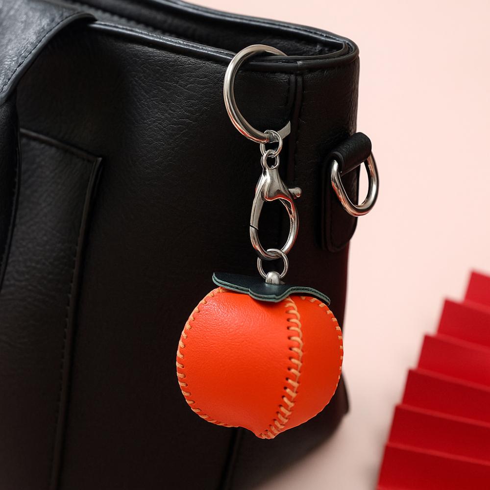 Pear Fruit Bag Pendant Cute Leather Keychain Lovely DIY Material Package Keyring  Women