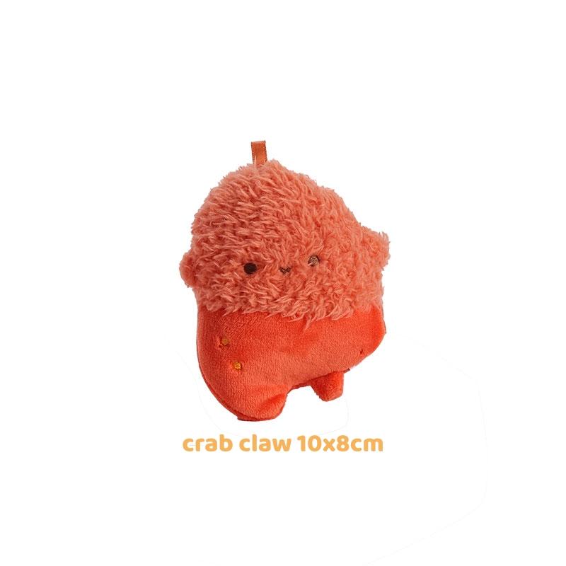 Cartoon Hotpot Food Plush Keychain Kawaii Bag Pendant Button Mushroom Crab Claw Hanging Ornament Food-Themed Toy Accessory Gift