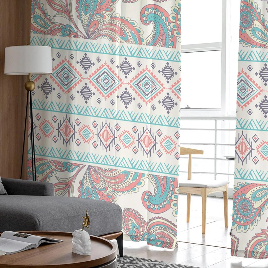 Petal Pattern Texture Feather Modern Printed Tulle Curtains for Bedroom Balcony Window Decor Creative Fashion Home Sheer Curtain