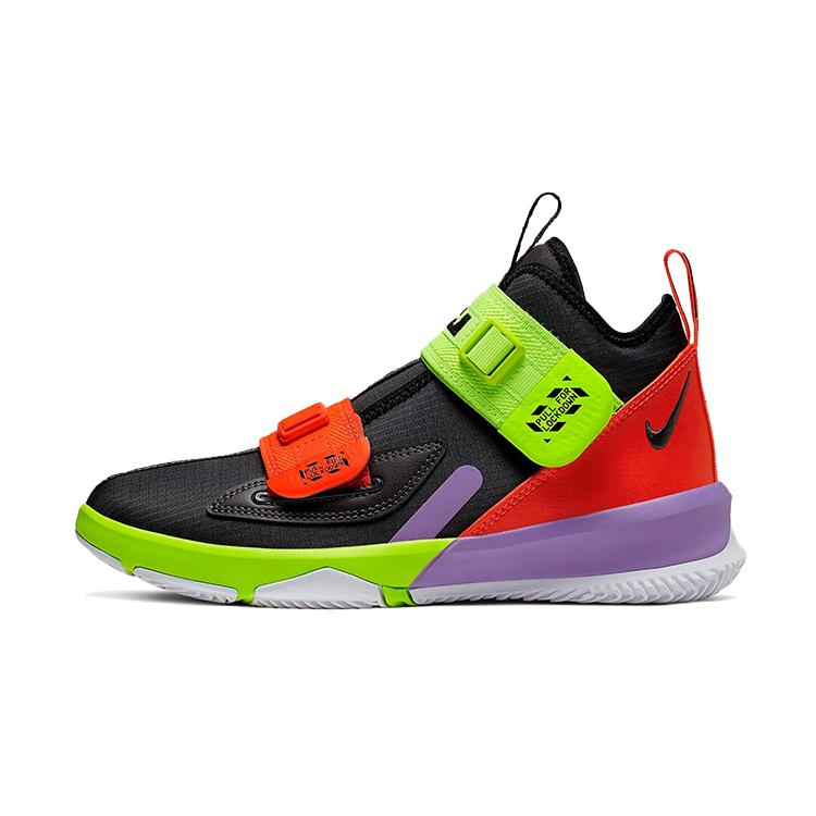 

Nike Zoom Soldier 13 Slip-Resistant Cushioning Wear-Resistant Mid-Top Children s Basketball Shoes Black Green Teenagers Ar7585-002 38