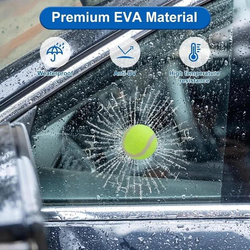 Realistic 3D Broken Glass Decal Car Window Sticker Baseball Tennis Ball Impact Effect Funny Office Home Prank Decoration