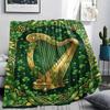 1Pc St.Patrick's Day Print Flannel Blanket, High Quality Comfortable for All Seasons, Home Decor, Warmth and Comfort, Perfect for Christmas Gifts W73