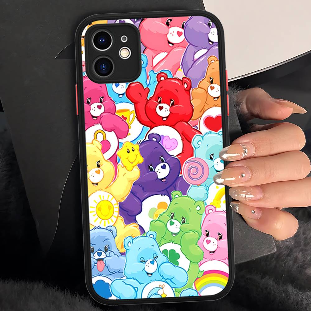 

C-Care B-Bears For IPhone 16 15 14 13 12 11 Pro Max X XS MAX Plus Translucent Black Phone Cover iphone 14pro max