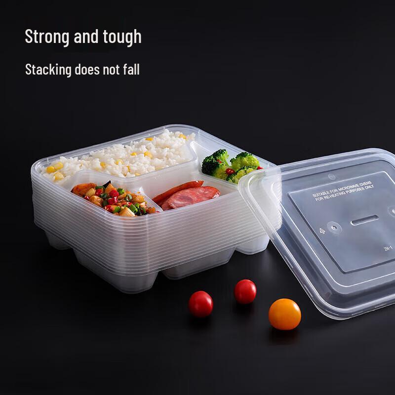 Yuanzhenghe 5-Compartment Disposable Food Containers, 1500ml